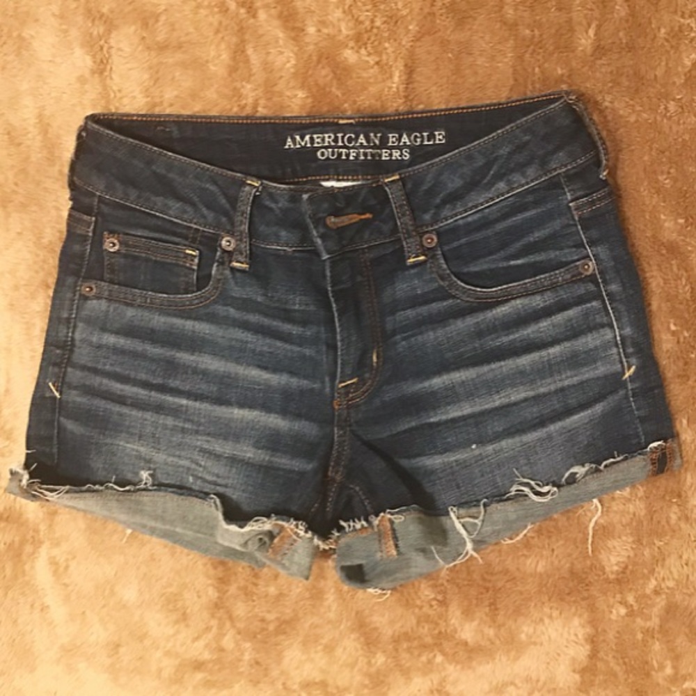 Dark wash jean shorts